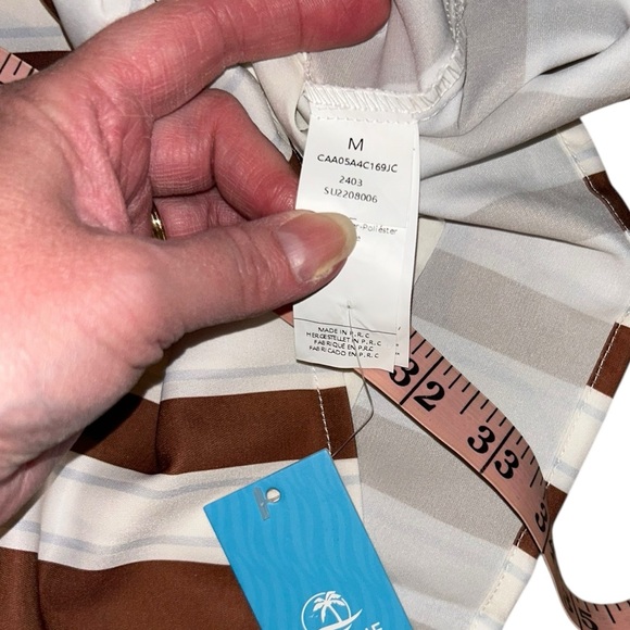 Cupshe Brown and White Asymmetrical One- Shoulder Mini Dress M - Picture 8 of 8